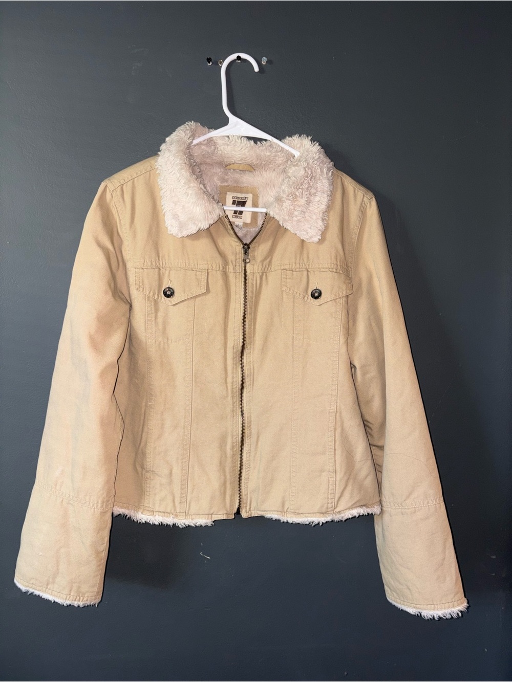 Seventy Tan Teddy-Trim Zip Jacket